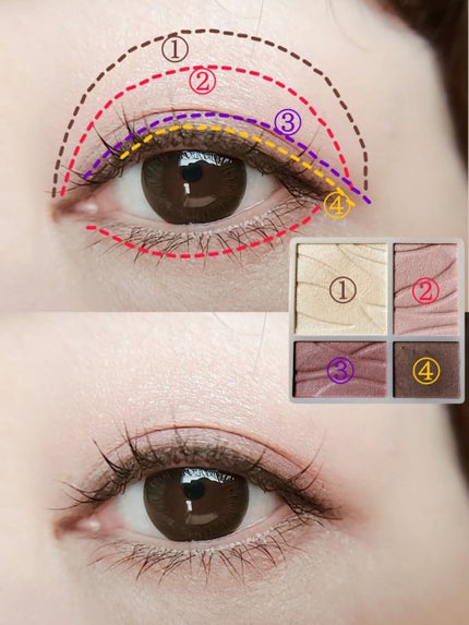 エアリータッチシャドウ 04 カシスブラウン/CEZANNE/アイシャドウパレットを使ったクチコミ(3枚目)