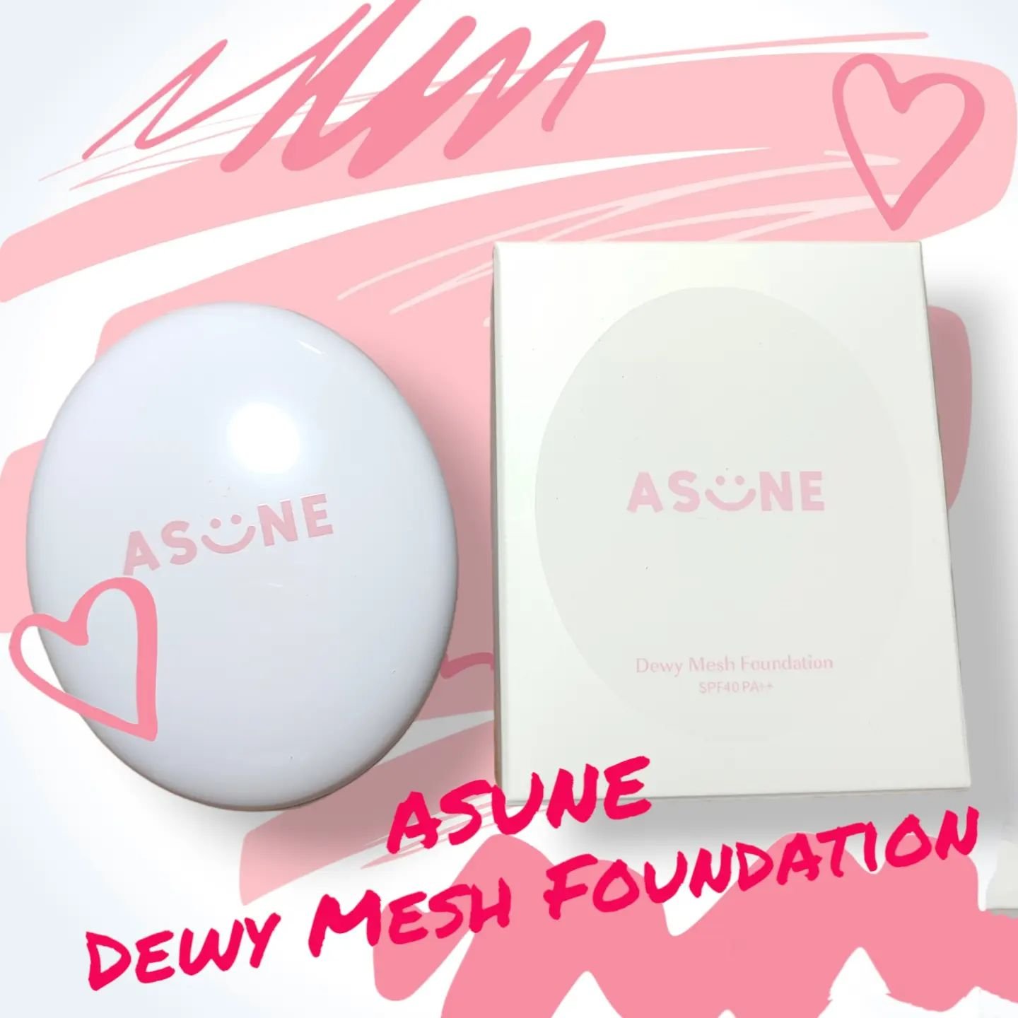 デューイーメッシュファンデーション/ASUNE /クッションファンデーションを使ったクチコミ（1枚目）