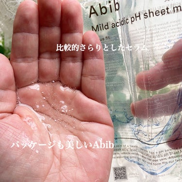 Abib  弱酸性pHシートマスク アクアフィットのクチコミ「𓅪‎‪𓂃 𓈒𓏸
Abib｢Mild acidic pH sheet mask Aqua fit.....」（3枚目）