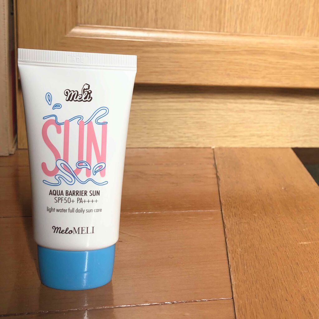 meloMELI メロメリ アクア バリアサンのクチコミ「水みたいにさら〜っと流れるテクスチャーの日焼け止め。化粧下地にも使えてspf50+ PA+++.....」（1枚目）