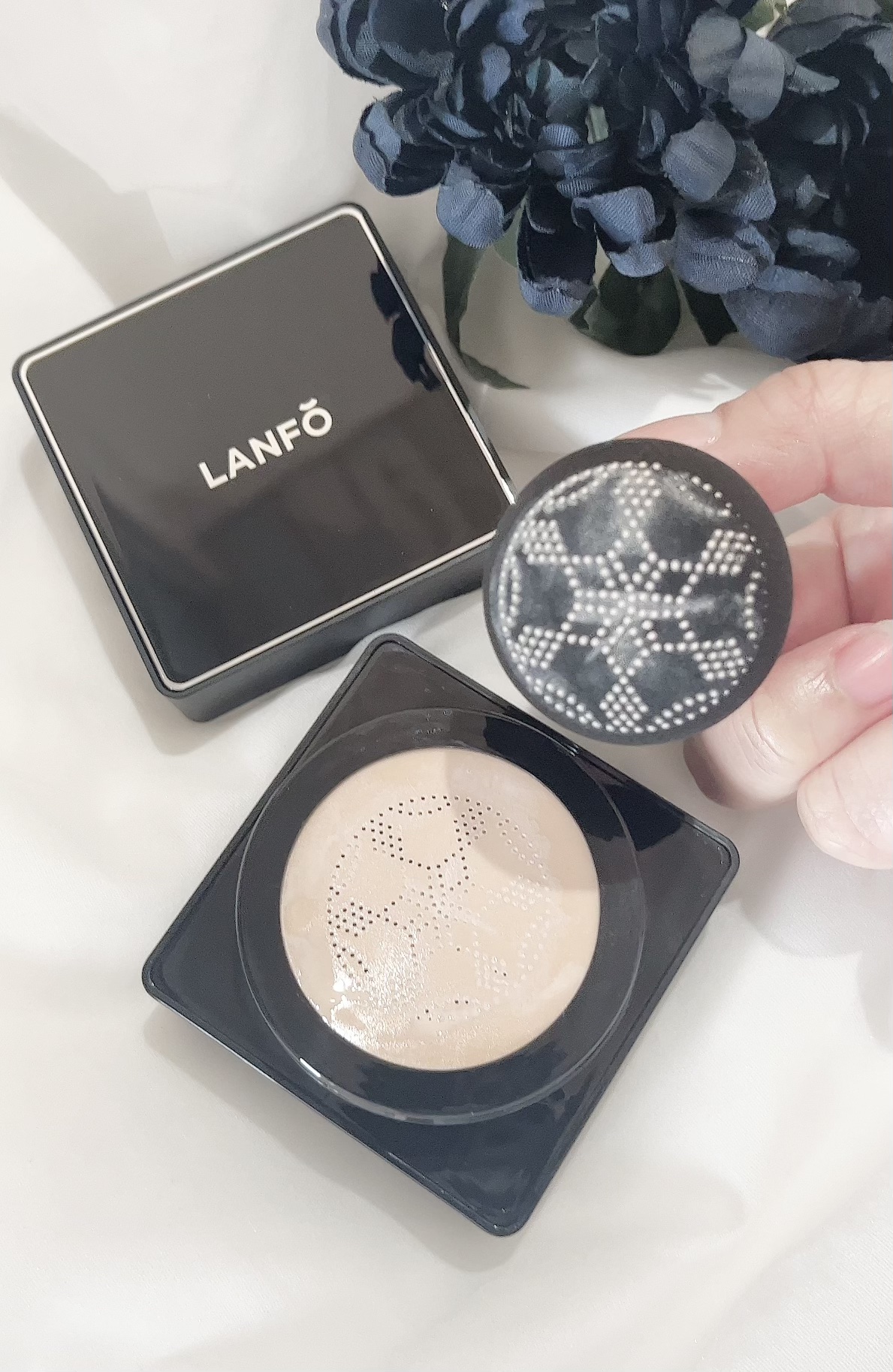 パールクリスタルファンデーション/LANFO/クッションファンデーションを使ったクチコミ（2枚目）