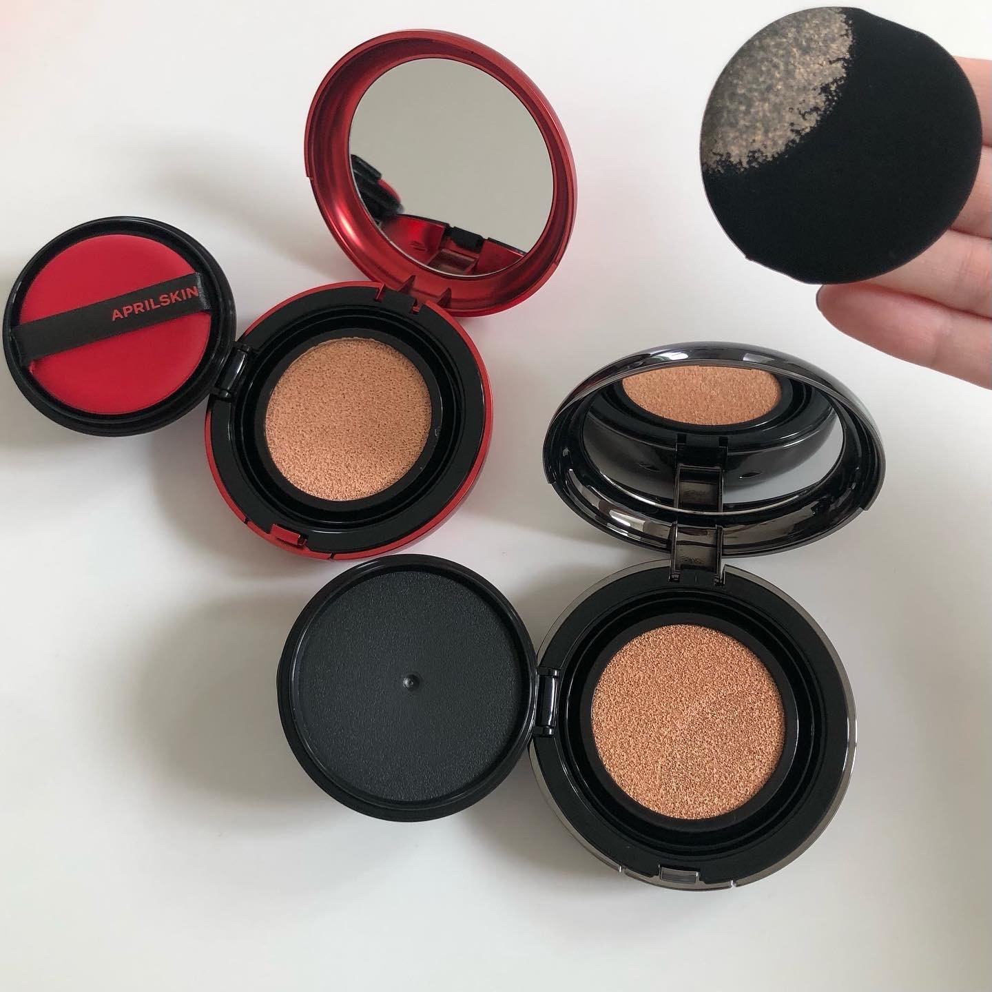 ハイパーカバーフィットクッション red/APRILSKIN/クッションファンデーションを使ったクチコミ（3枚目）