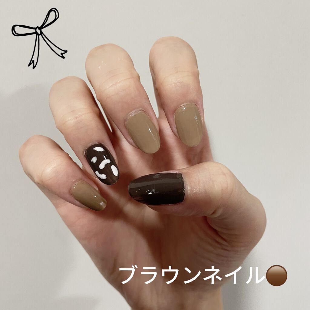 #geneネイル,#セルフネイル,#ブラウンネイルのネイルデザイン