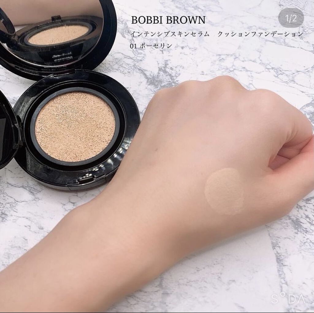 インテンシブ スキン セラム クッション ファンデーション 01 ポーセリン/BOBBI BROWN/クッションファンデーションを使ったクチコミ（3枚目）