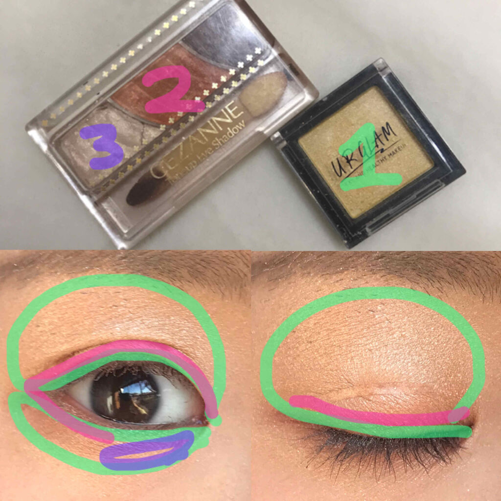 UR GLAM　POWDER EYESHADOW/U R GLAM/単色アイシャドウを使ったクチコミ（2枚目）