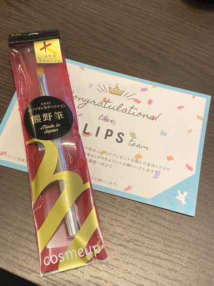 cosmeup 熊野筆 スライドリップブラシ 先平/貝印/メイクブラシを使ったクチコミ(1枚目)