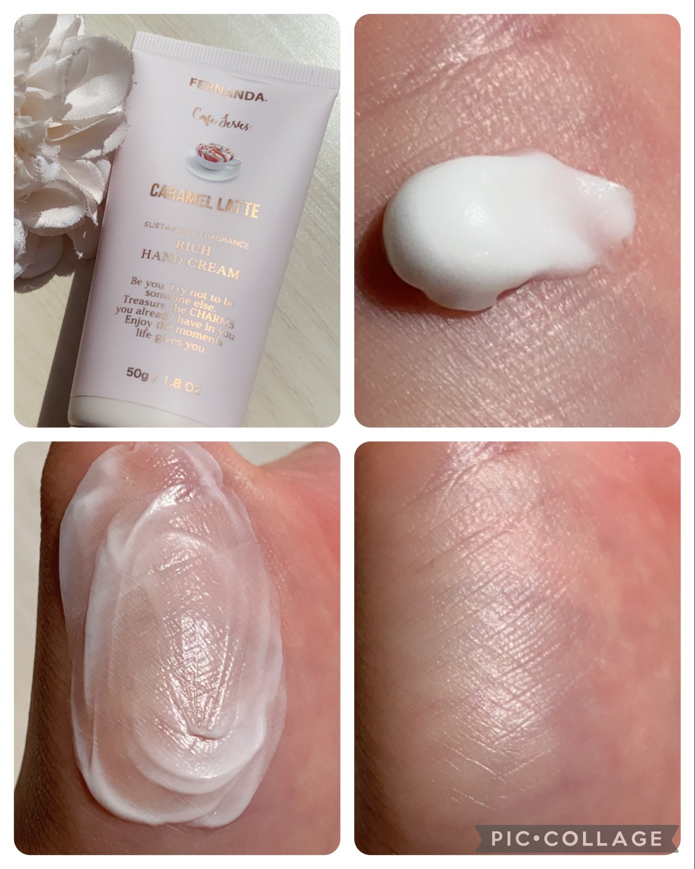 フレグランス リッチハンドクリーム キャラメルラテ/フェルナンダ/ハンドクリームを使ったクチコミ(2枚目)