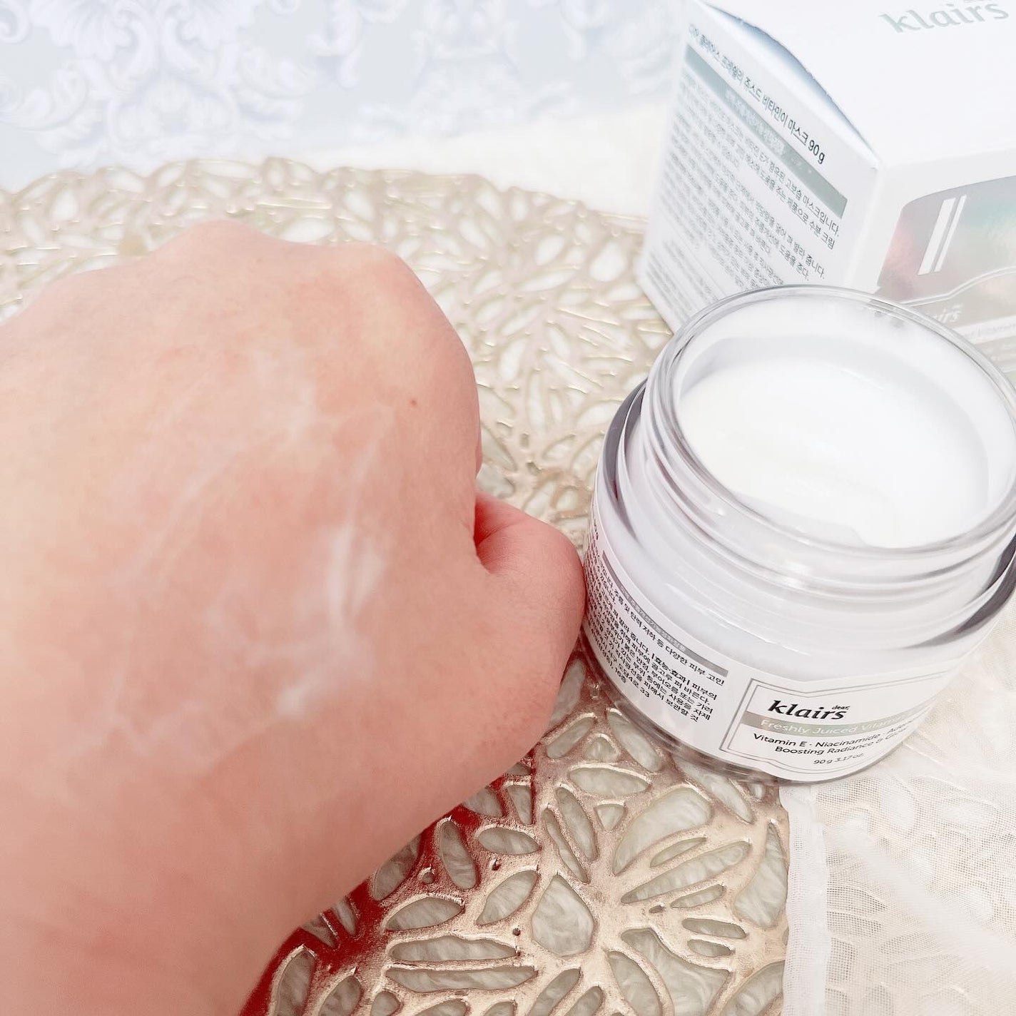 フレッシュリージュースドビタミンEマスク(90g)/Klairs/フェイスクリームを使ったクチコミ(4枚目)