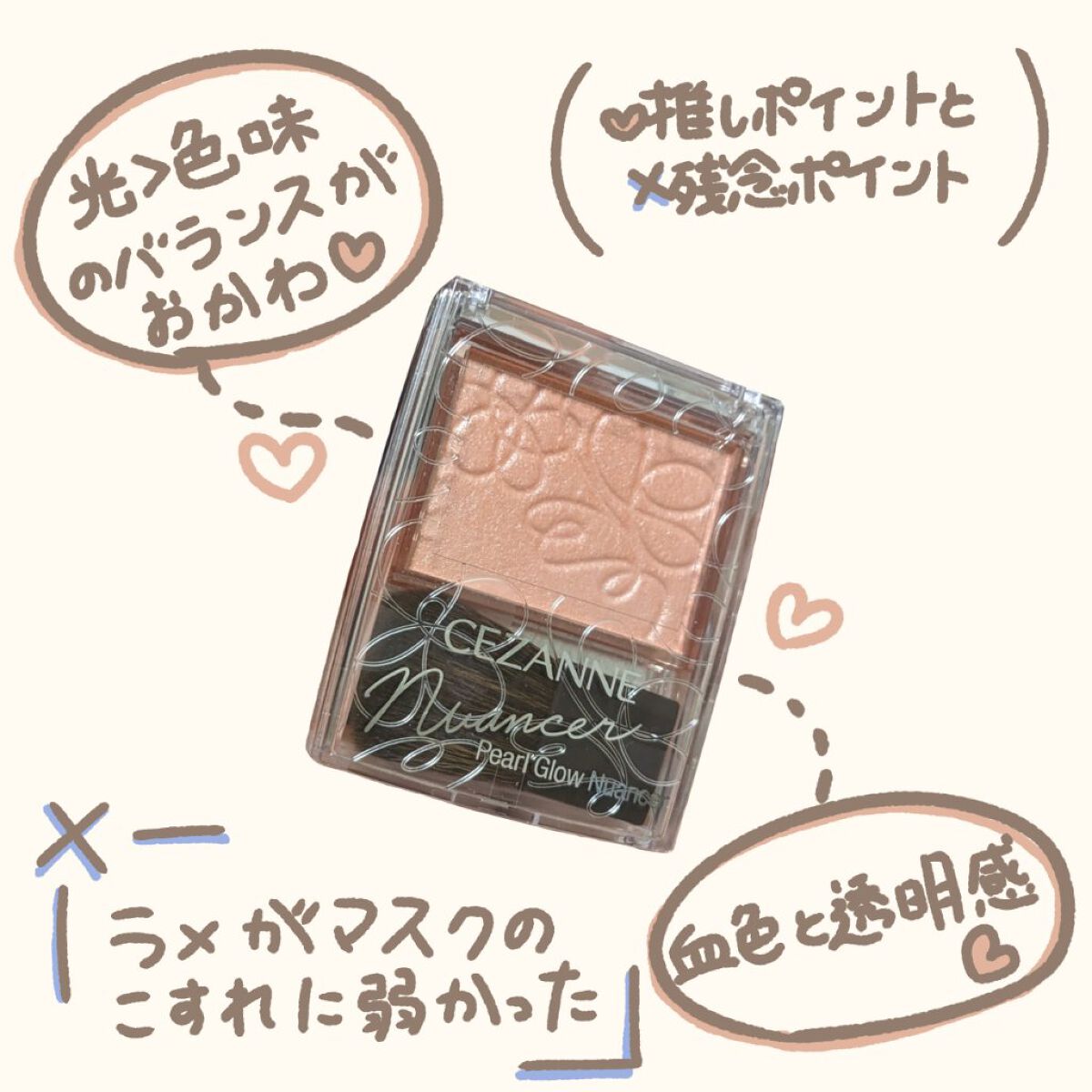 パールグロウニュアンサー/CEZANNE/パウダーハイライトを使ったクチコミ（2枚目）