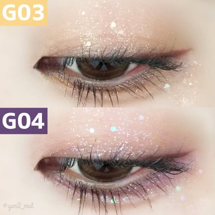 パールブリーアイグリッター G04 きらきらミルキーウェイ/BLACK ROUGE/グリッターを使ったクチコミ(3枚目)