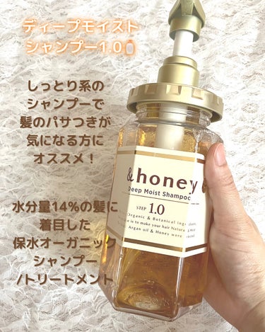 &honey ディープモイスト シャンプー1.0／ヘアトリートメント2.0のクチコミ「\愛用シャンプー&トリートメント♡/


&honey(アンドハニー)
ディープモイストシャン.....」（2枚目）