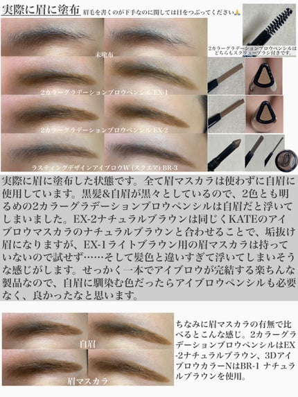 2カラーグラデーションブロウペンシル/KATE/アイブロウペンシルを使ったクチコミ(3枚目)