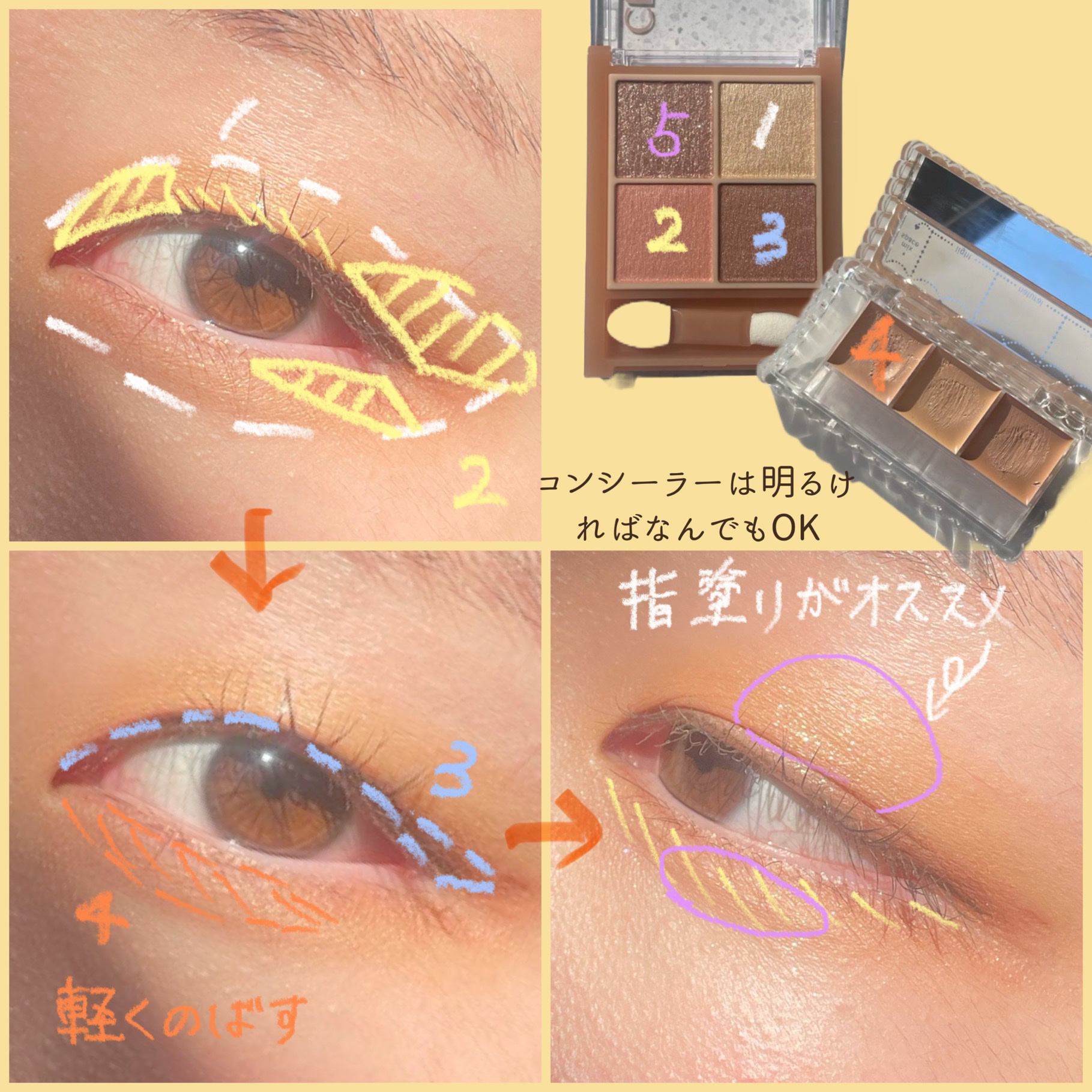 カラーミキシングコンシーラー/キャンメイク/パレットコンシーラーを使ったクチコミ（3枚目）