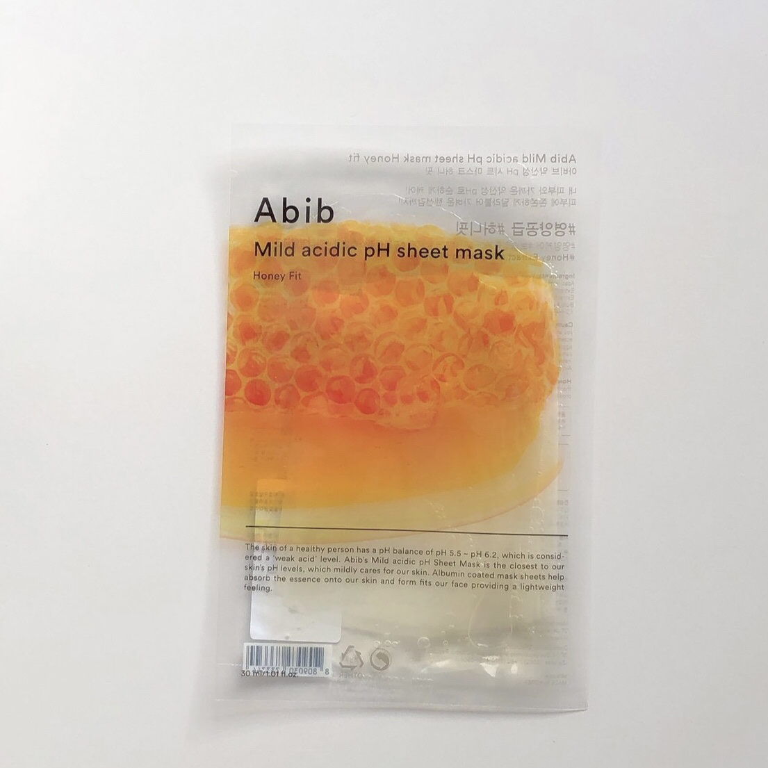 弱酸性pHシートマスク ハニーフィット/Abib /シートマスク・パックを使ったクチコミ（1枚目）