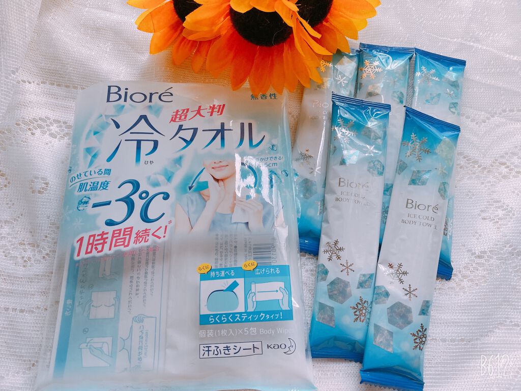 冷タオル 無香性/ビオレ/ボディシートを使ったクチコミ（1枚目）