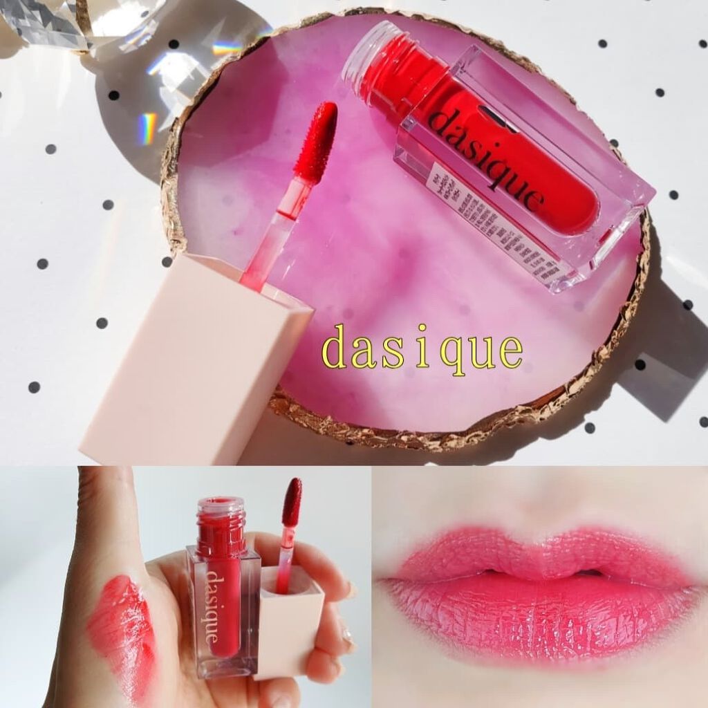 ウォーターグロスティント #04 Blooming Red/dasique/リップティントを使ったクチコミ（1枚目）