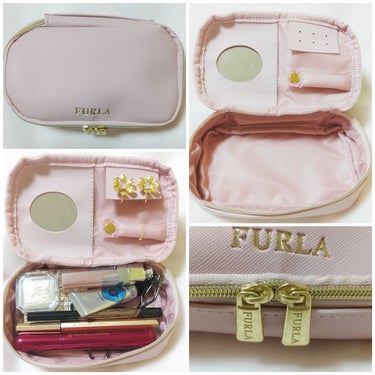 MORE MORE 2019年5月号のクチコミ「MORE　5月号

FURLA ミラー&ハンドルつきジュエリーポーチ
（ライトピンクver.）.....」（2枚目）