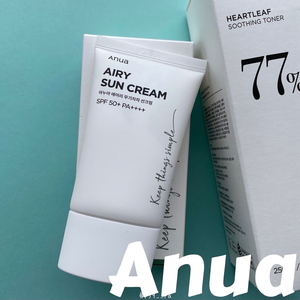 エアリーサンクリーム SPF50+PA++++/Anua/日焼け止めクリームを使ったクチコミ(1枚目)