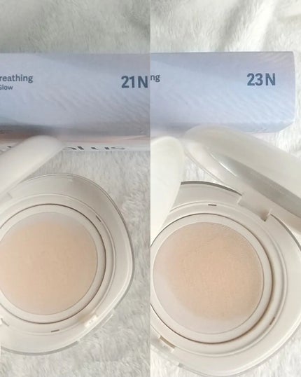 ブリージンググロークッション/Healus/クッションファンデーションを使ったクチコミ(3枚目)