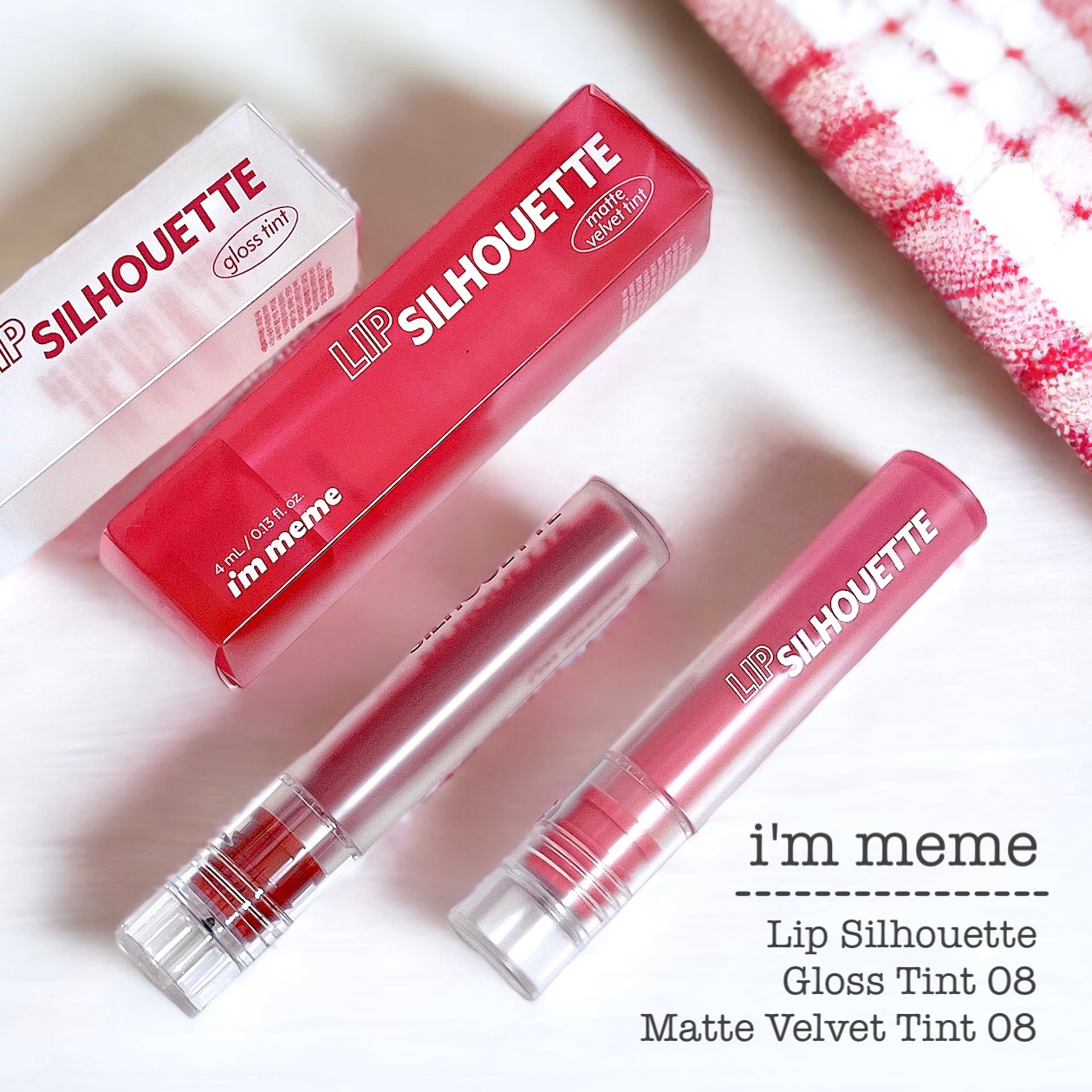 リップシルエットマットベルベットティント/i’m meme/リップティントを使ったクチコミ（1枚目）