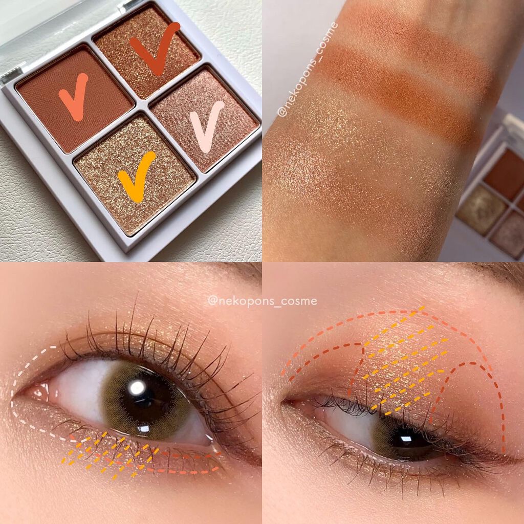 THE アイパレR 03 秘密のオレンジ【新】/b idol/アイシャドウパレットを使ったクチコミ（3枚目）