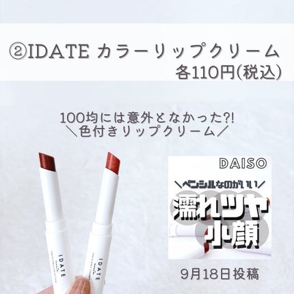 アイデイト カラーリップクリーム 01 ブラウンレッド/IDATE/リップクリームを使ったクチコミ(3枚目)
