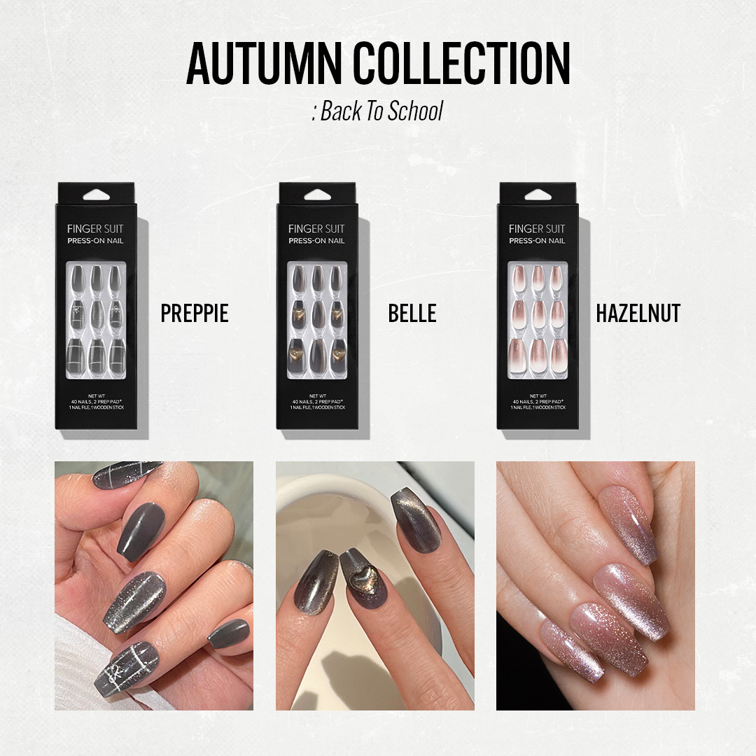 FINGER SUIT】KPOPアイドル愛用のネイルチップ🖤『秋新作コレクション