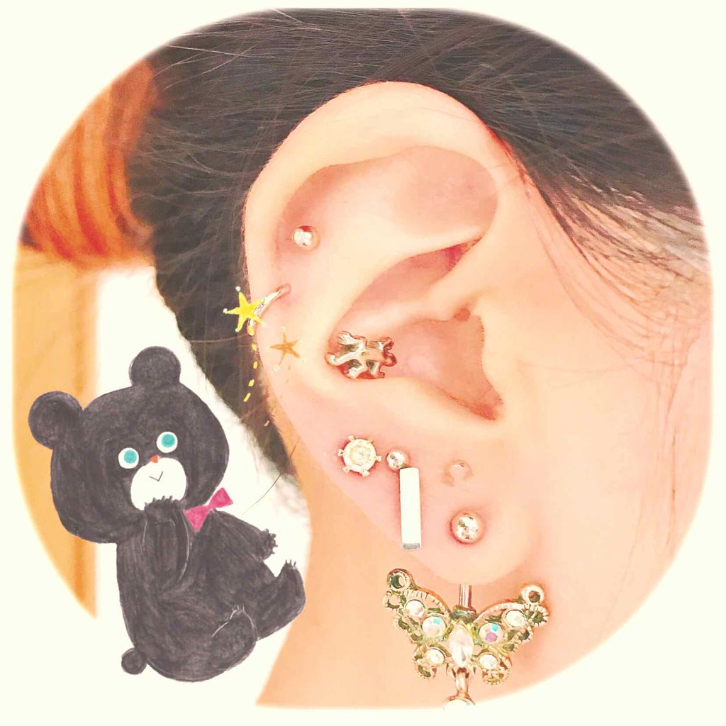 毎日フェイスマスクするひと|100均コスメ&スキンケア on LIPS 「ぼろこっぷです✨✨ピアスについて✨台風も近づいていて天気が荒れ..」(2枚目)