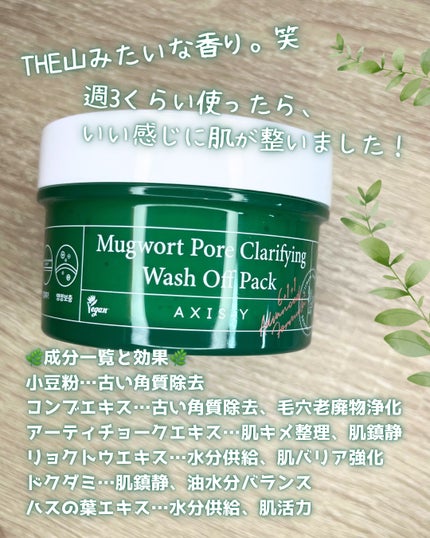ヨモギ毛穴浄化ウォッシュオフパック/AXIS-Y/洗い流すパック・マスクを使ったクチコミ(4枚目)