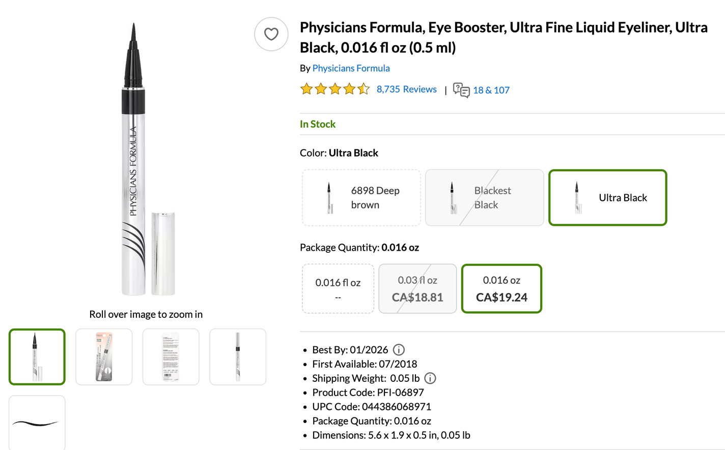 ウルトラファイン リキッドアイライナー/PHYSICIANS FORMULA/リキッドアイライナーを使ったクチコミ(3枚目)