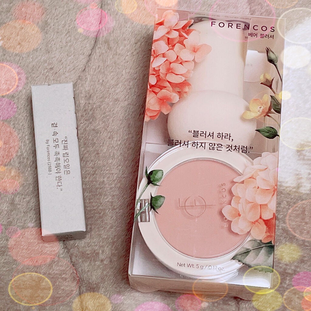 ベアブラッシャー パフ付き/フォレンコス/パウダーチークを使ったクチコミ(1枚目)