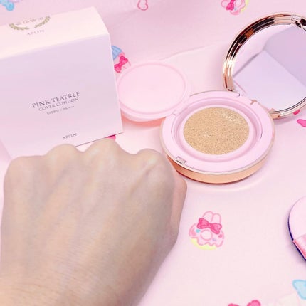 ピンクティーツリーカバークッション/APLIN/クッションファンデーションを使ったクチコミ(5枚目)