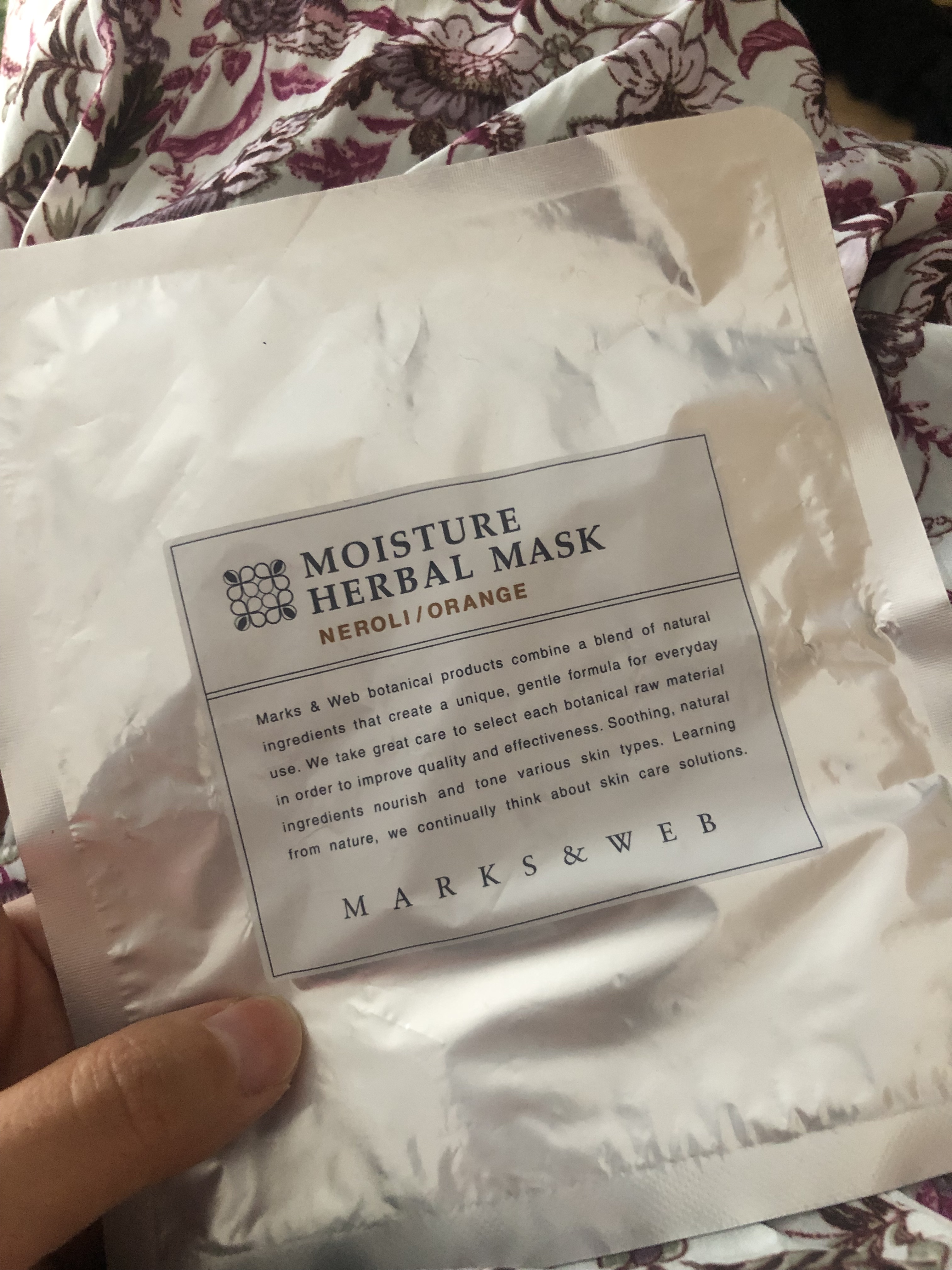 モイスチャーハーバルマスク ラベンダー／カモミール/MARKS&WEB/シートマスク・パックを使ったクチコミ（2枚目）