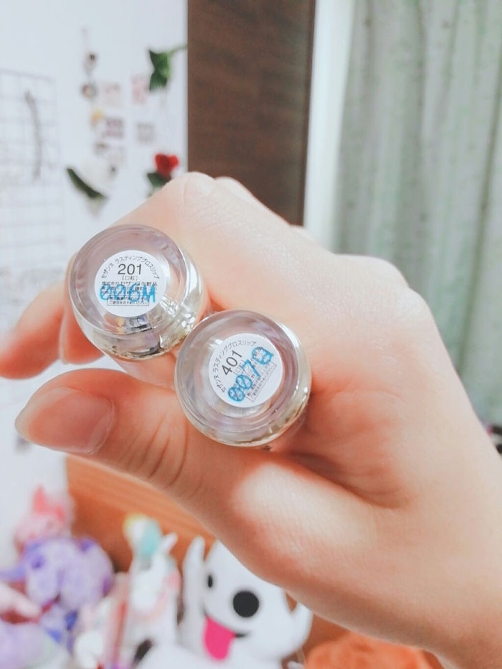 ラスティンググロスリップ/CEZANNE/口紅を使ったクチコミ（2枚目）