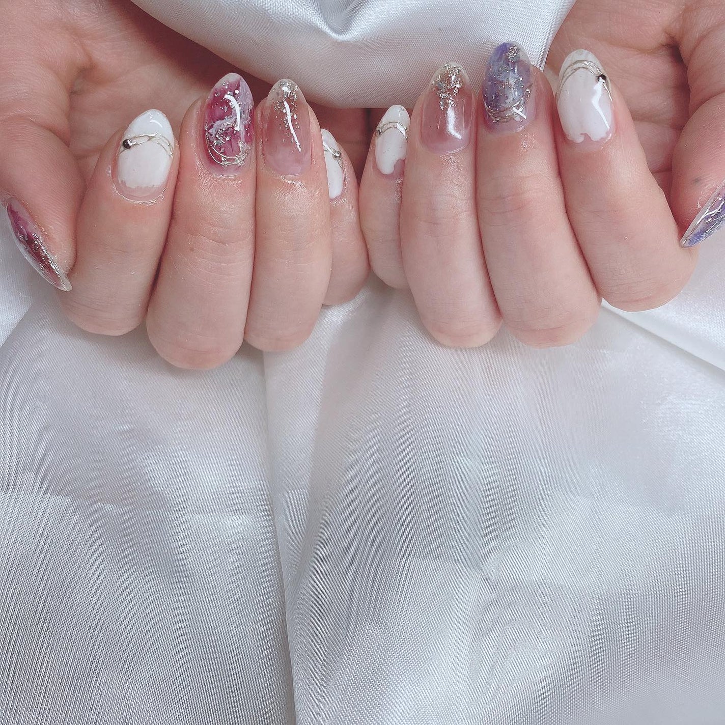 kanna on LIPS 「・・・お持ち込みデザインアレンジで赤紫×青紫のアシメニュアンス..」(2枚目)