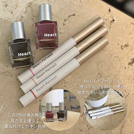 ドットオンムードリップペンシル/Heart Percent/リップライナーを使ったクチコミ(4枚目)