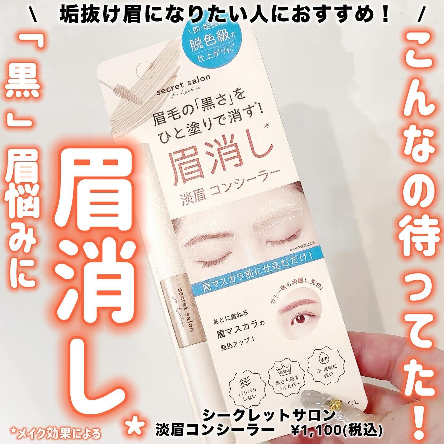 淡眉コンシーラー/シークレットサロン/眉マスカラを使ったクチコミ（1枚目）