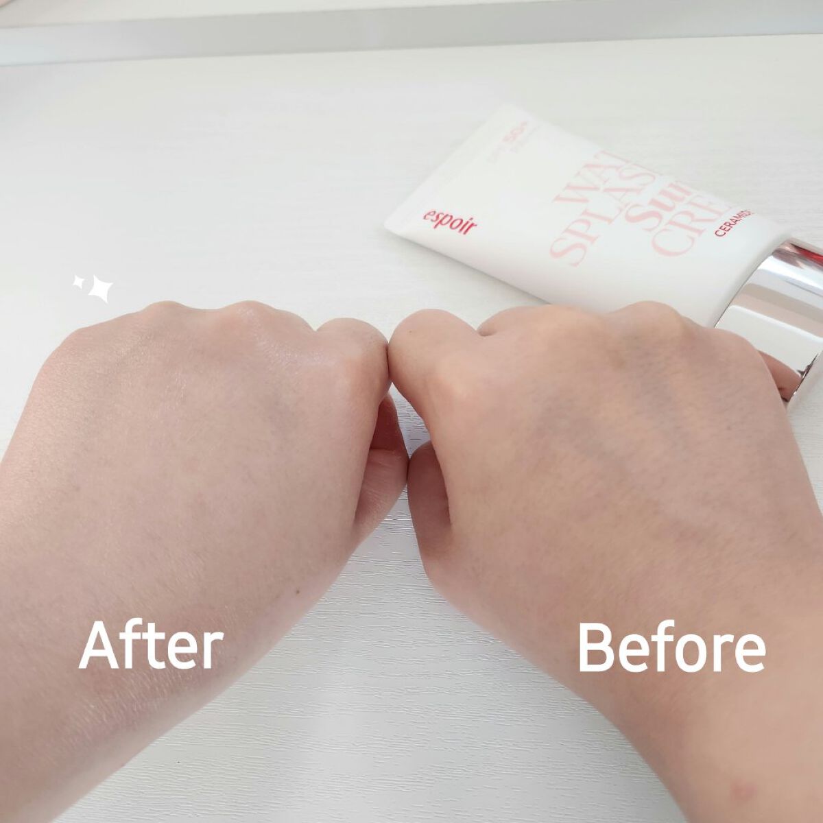 ウォータースプラッシュサンクリーム セラミド/espoir/日焼け止めクリームを使ったクチコミ（3枚目）