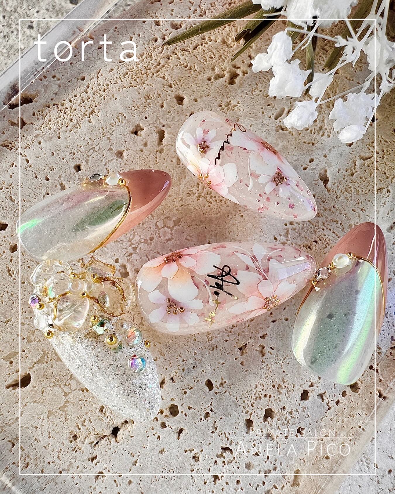 #ジェルネイル,#さくらネイル,#桜ネイル,#春ネイルのネイルデザイン