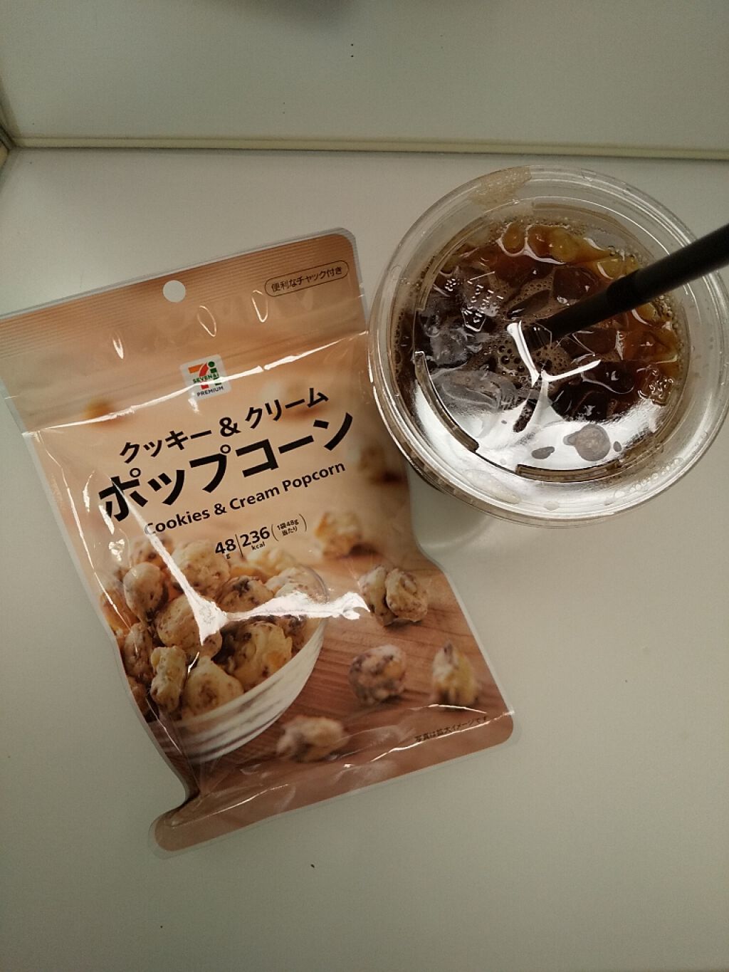 クッキー&クリームポップコーン/セブンプレミアム/食品を使ったクチコミ（1枚目）