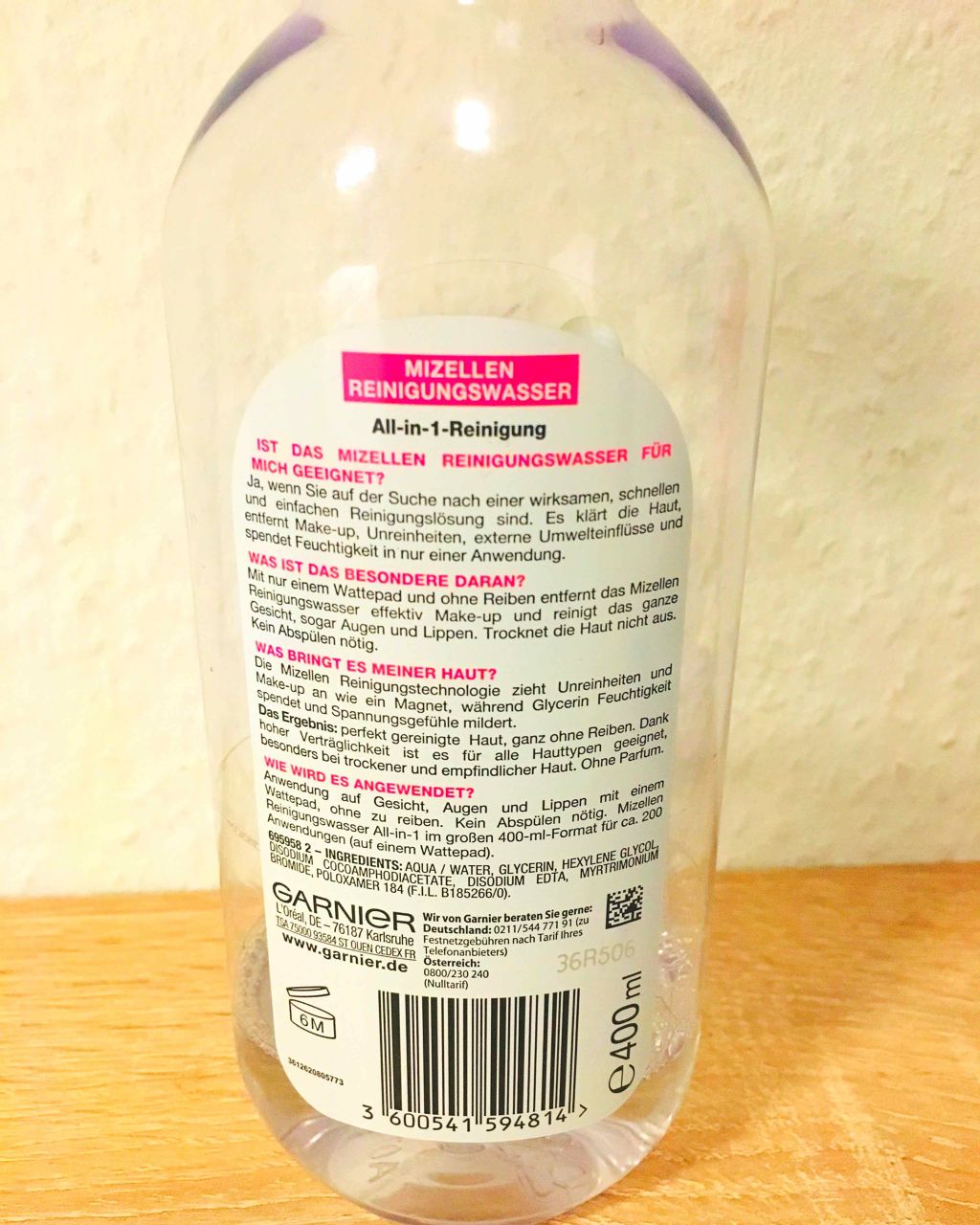 GARNIER Skin Active 400ml/GARNIER(海外)/クレンジングウォーターを使ったクチコミ(2枚目)