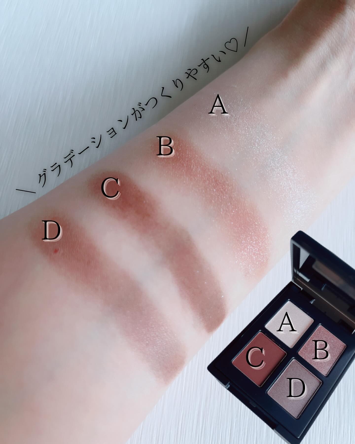 エトワルローズ 4色アイシャドウ 14 アルエット/Étoile Rose/アイシャドウパレットを使ったクチコミ（2枚目）