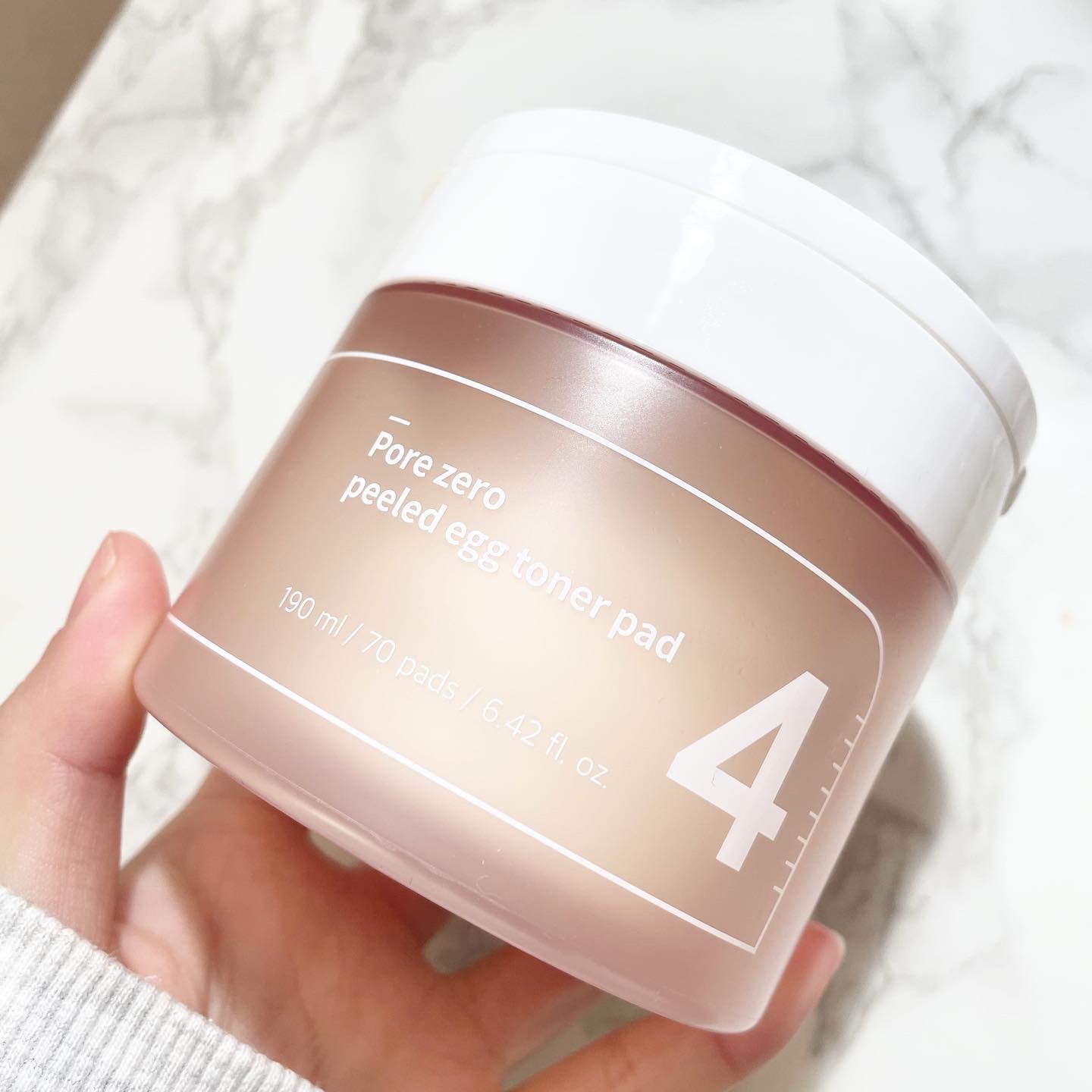 numbuzin 4番 毛穴ゼロたまご肌トナーパッドのクチコミ「🥚【numbuzin】つるつる肌？！ むきたてタマゴ肌パッド🥚
---------------.....」（2枚目）