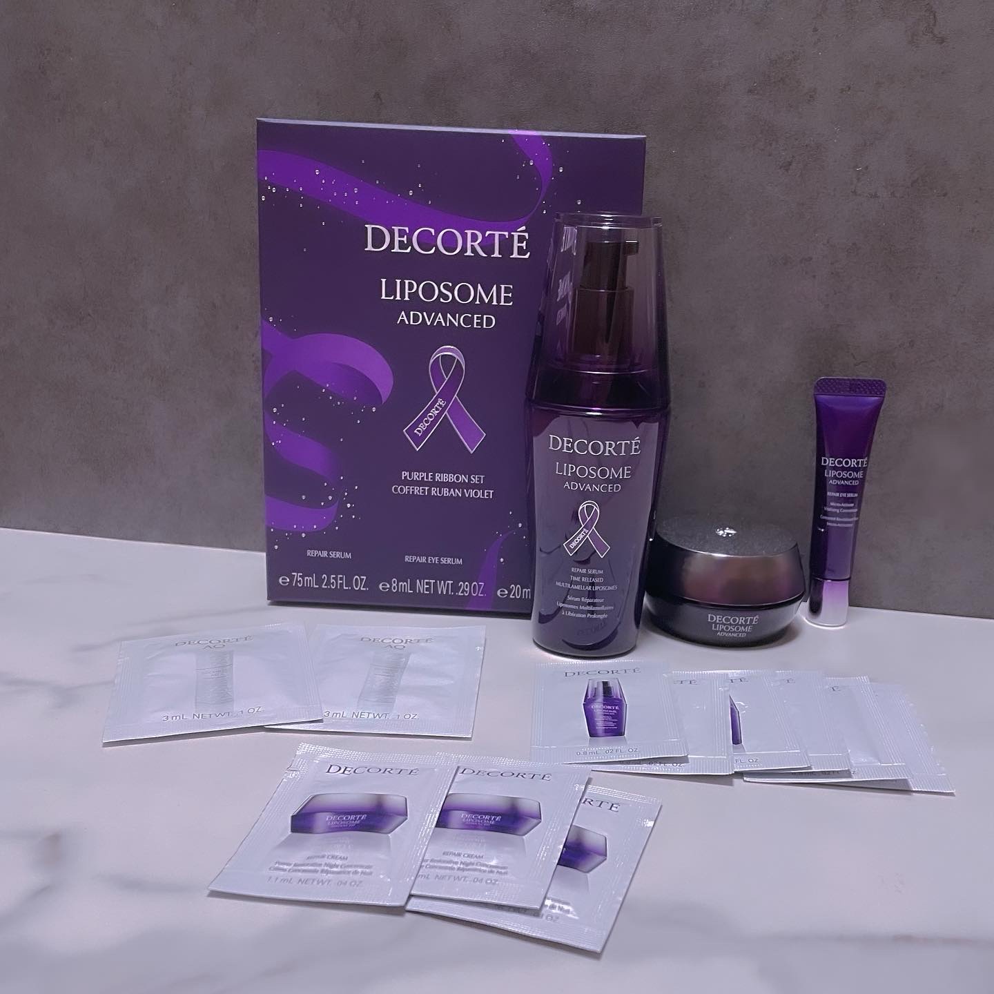リポソーム アドバンスト パープルリボン セット/DECORTÉ/スキンケアキットを使ったクチコミ（1枚目）