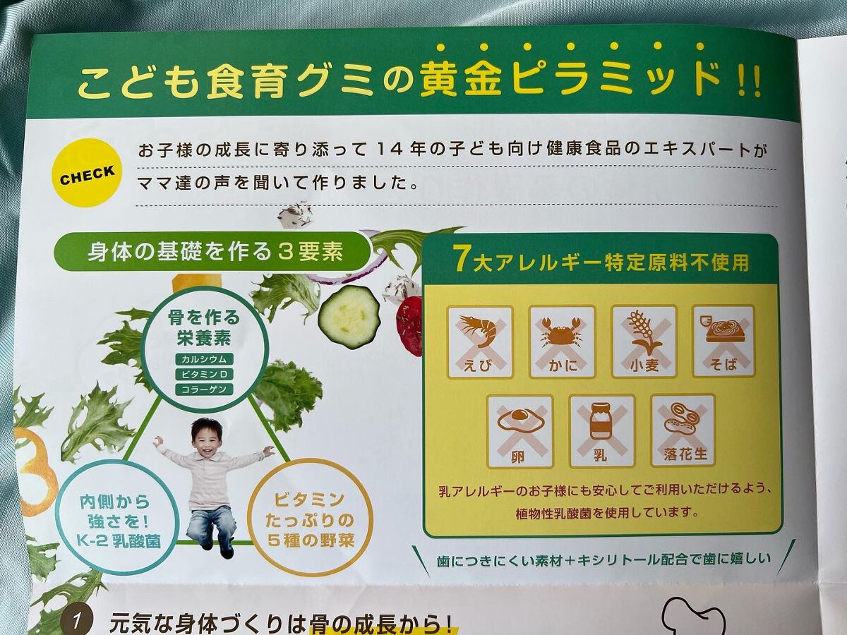 こども食育グミ/スクスクのっぽくん/健康サプリメントを使ったクチコミ(3枚目)