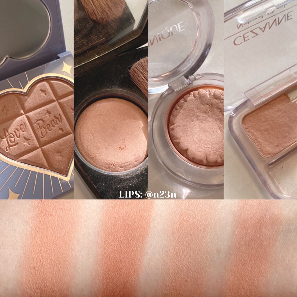 CLINIQUE・CHANEL・CEZANNE・FlowerKnowsのパウダーチークを使っ