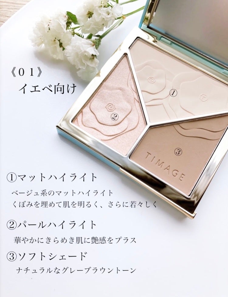 ハイライトシェーディングパレット/TIMAGE/パウダーハイライトを使ったクチコミ(2枚目)