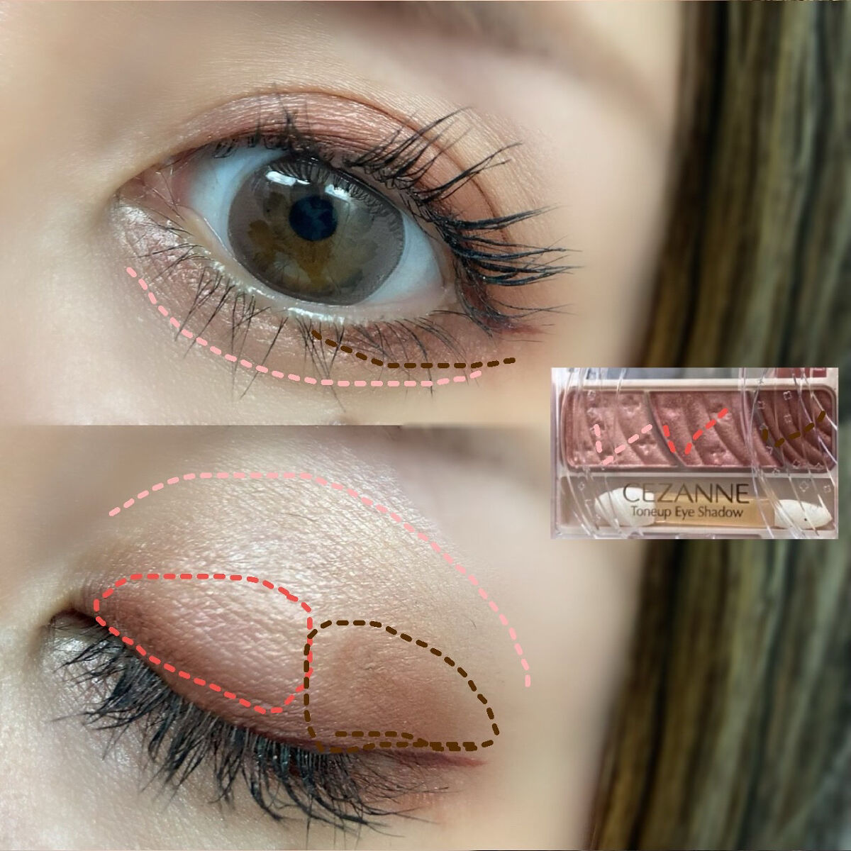 トーンアップアイシャドウ/CEZANNE/アイシャドウパレットを使ったクチコミ（3枚目）