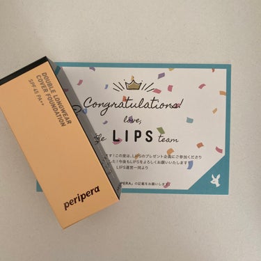 PERIPERA
ダブル ロングウェアー カバー ファンデーション

LIPPSを通して提供して頂きました!!
ありがとうございます!!!

テスト週間でメイクしないから使えてないよ😭😭
終わった瞬間報