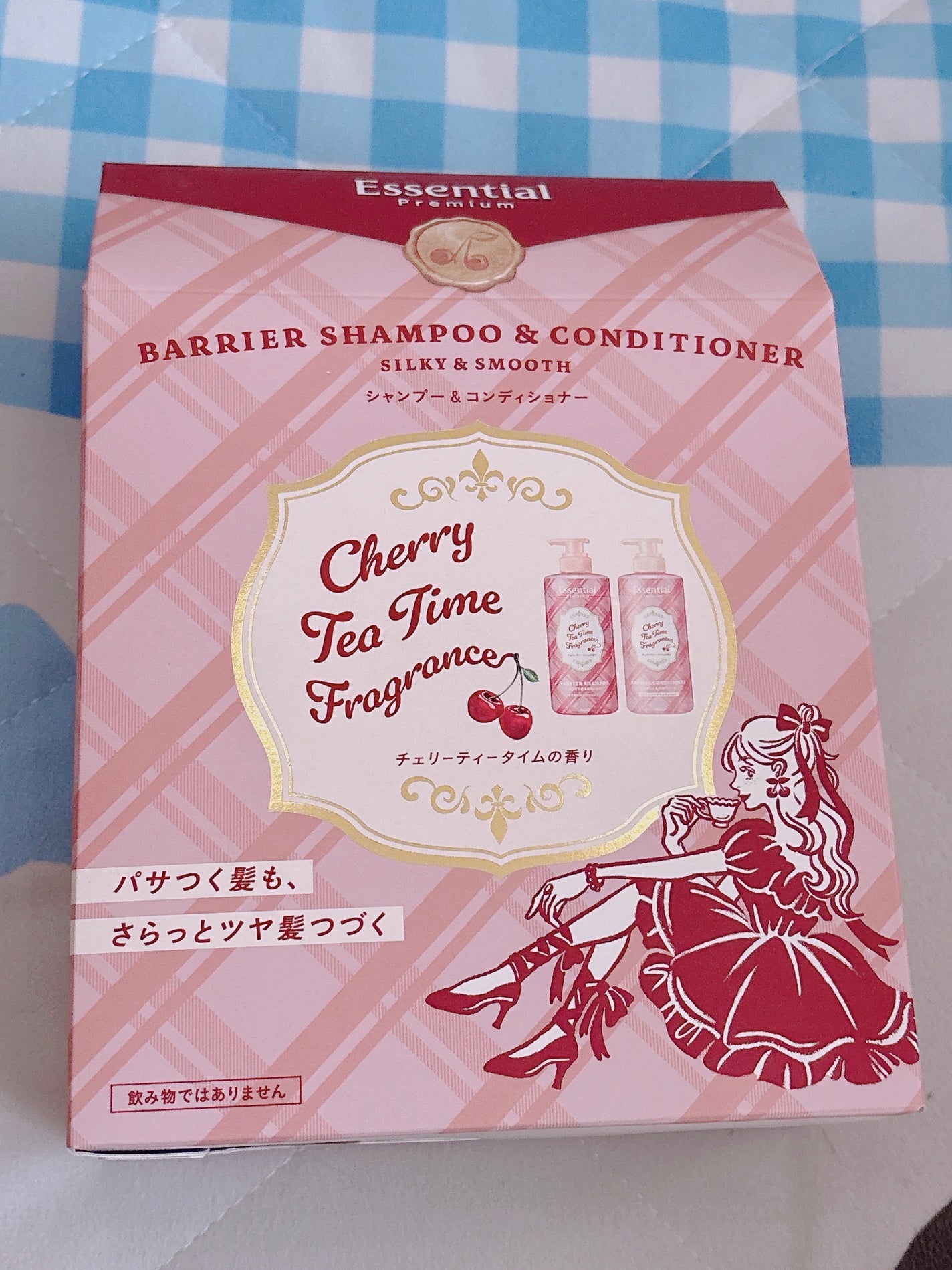 エッセンシャル プレミアム バリアシャンプー・コンディショナー シルキー&スムース チェリーティータイムの香り ペアセット/エッセンシャル/市販シャンプーを使ったクチコミ(1枚目)